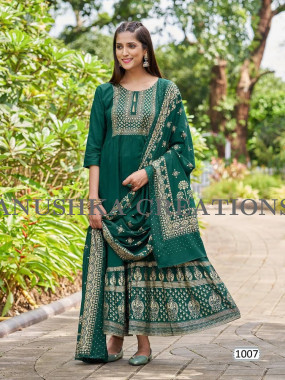 Synthetic Long Punjabi Suit